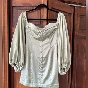 Mini light green color dress